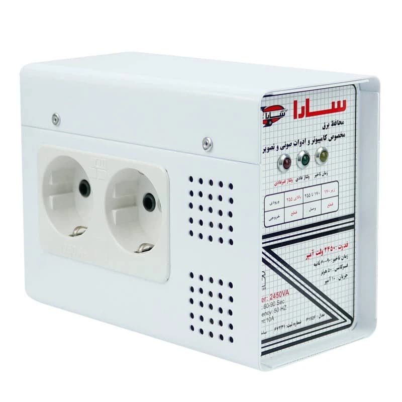 محافظ برق صوتی تصویری 4 خانه ارت دار سارا P152F با کابل 1٫6 متری