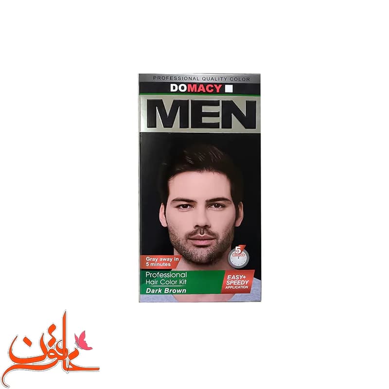 کیت رنگ مو مردانه دوماسی قهوه‌ای تیره حجم 50 میلی لیتر