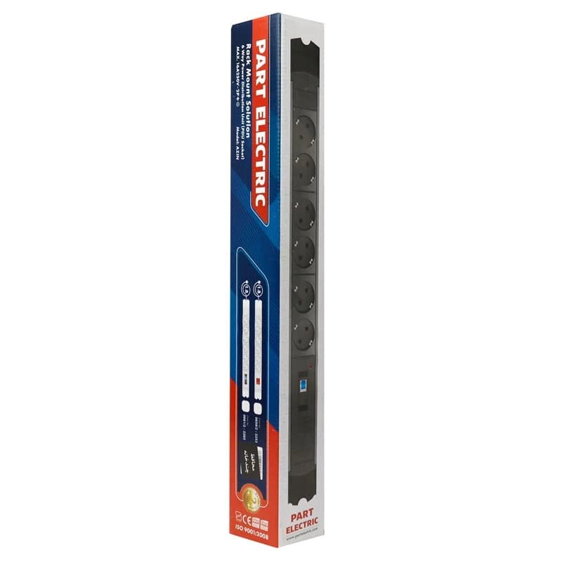 محافظ برق صوتی تصویری 6 خانه ارت دار پارت الکتریک PE5834 با کابل 1/8 متری — تصویر ۲