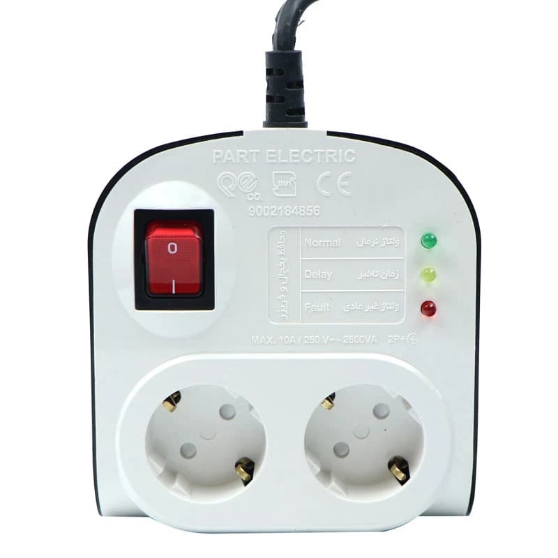 محافظ برق یخچال و فریزر 2 خانه ارت دار پارت الکتریک PE8789 با کابل 3 متری — تصویر ۴