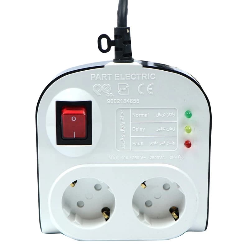 محافظ برق یخچال و فریزر 2 خانه ارت دار پارت الکتریک PE8787 با کابل 1/8 متری — تصویر ۴