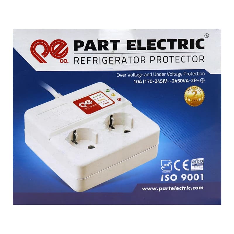 محافظ برق یخچال و فریزر 2 خانه پارت الکتریک PE 904 با کابل 5 متری — تصویر ۲