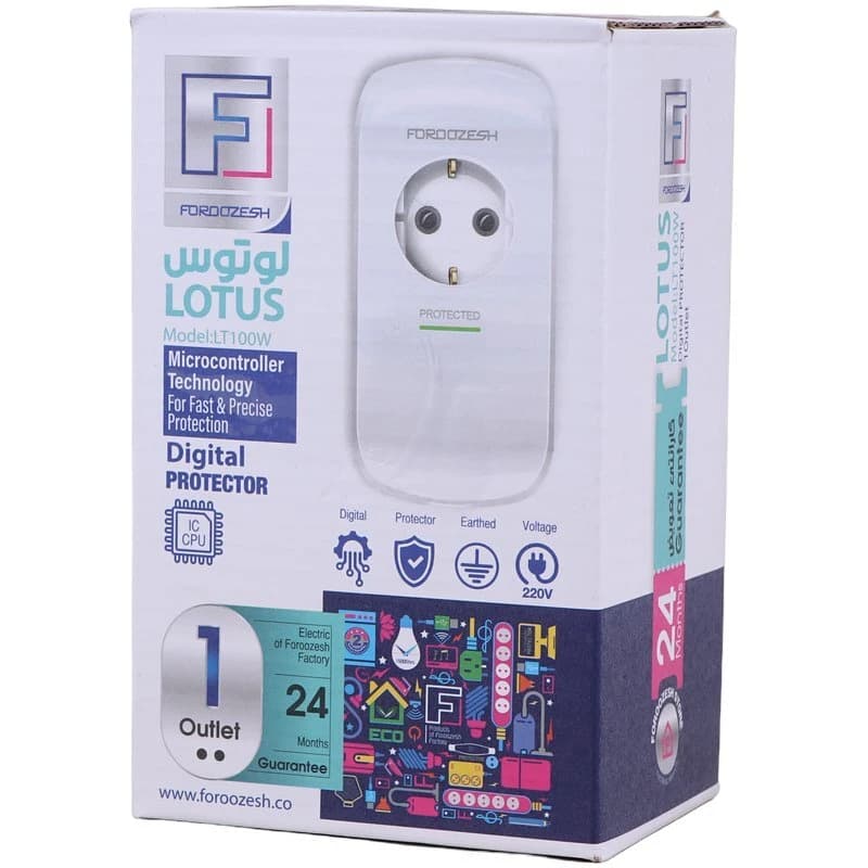 محافظ برق پکیج ارت دار فروزش Lotus LT100W — تصویر ۲