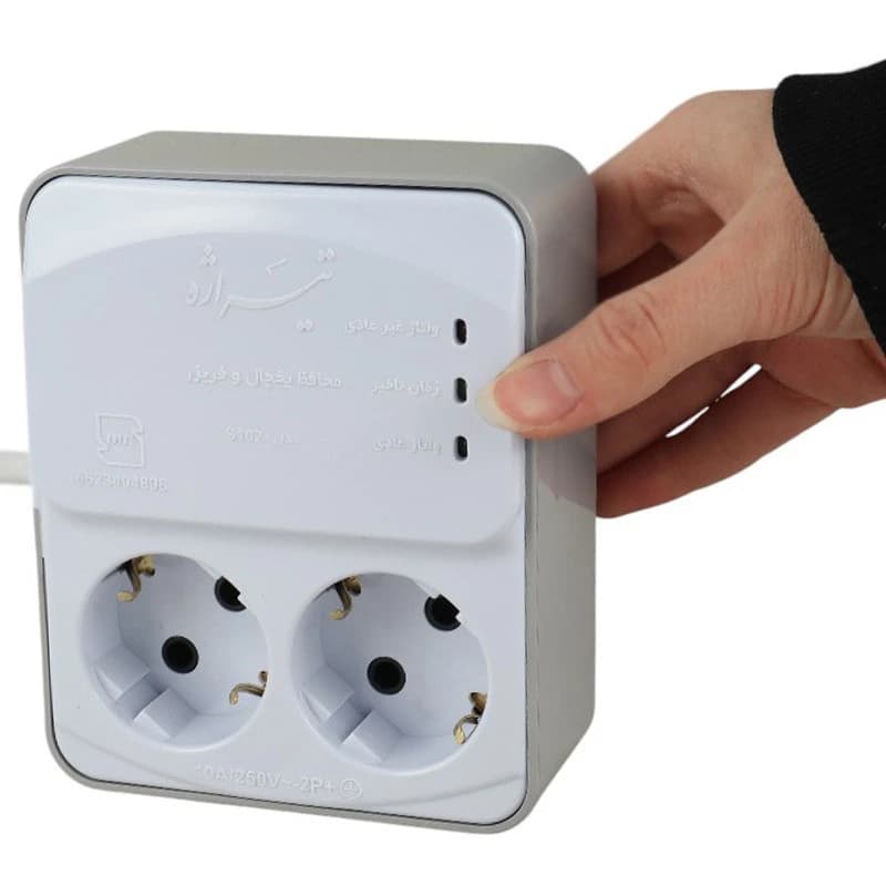 محافظ برق یخچال و فریزر 2 خانه ارت دار تیراژه S102 با کابل 1.8 متری — تصویر ۵