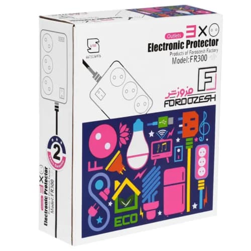 محافظ برق یخچال و فریزر 3 خانه ارت دار فروزش FR300 با کابل 1٫8 متری — تصویر ۹