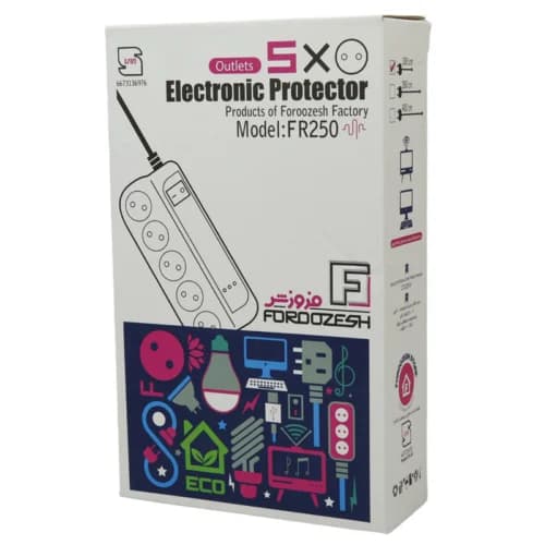 محافظ برق صوتی تصویری 5 خانه فروزش FR250 با کابل 1٫8 متری — تصویر ۱۱
