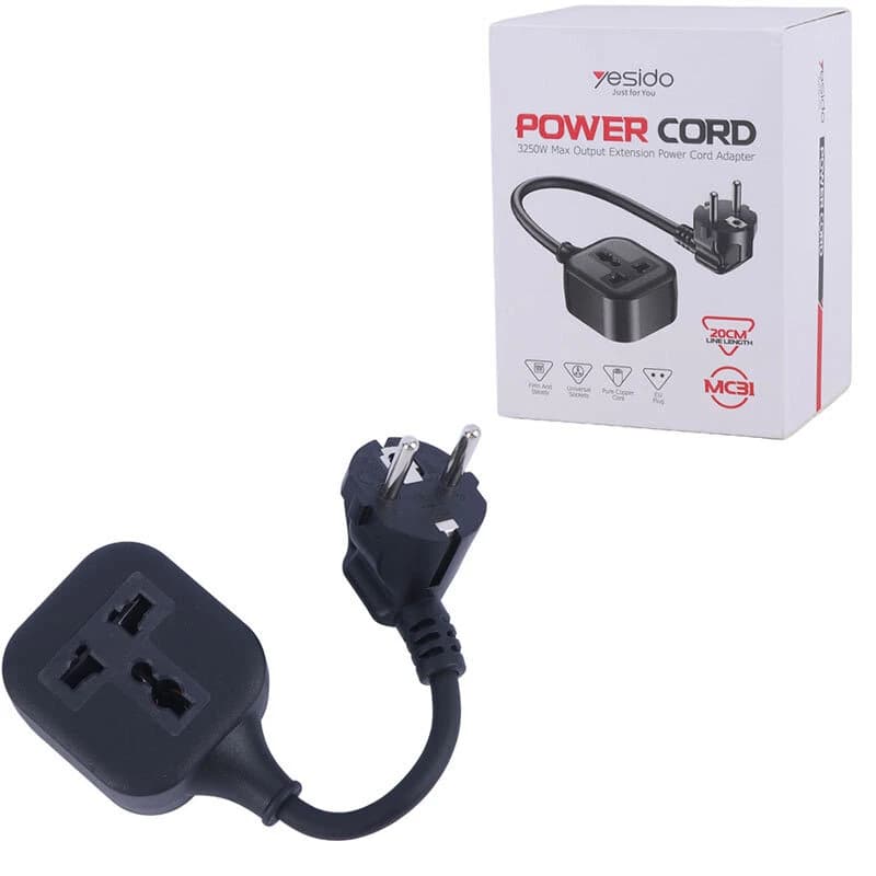 تبدیل برق 3 به 2 یسیدو MC31 با کابل 0.2 متری