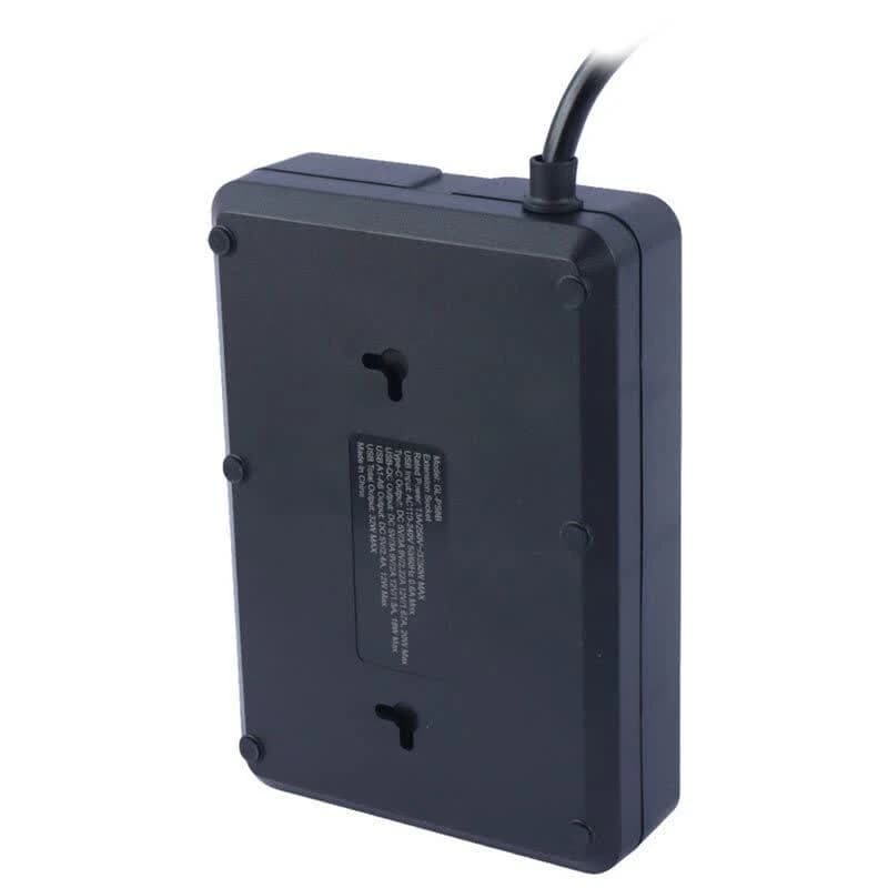 چند راهی 4 خانه ارت دار گرین لاین GL-PS8B GNPS7UPDEUBK با کابل 2 متری + شارژر USB و Type-C — تصویر ۵