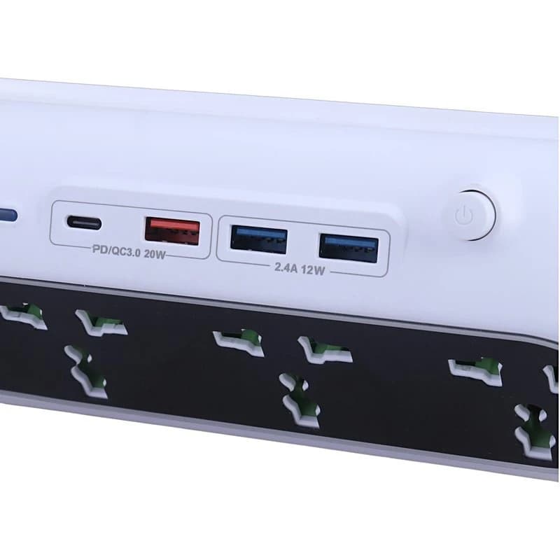 چند راهی 4 خانه یوکی EB02 با کابل 1.4 متری + شارژر USB و Type-C — تصویر ۷