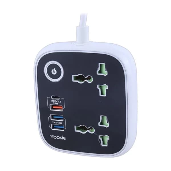 چند راهی 2 خانه یوکی EB03 با کابل 1.4 متری + شارژر USB و Type-C — تصویر ۱۰
