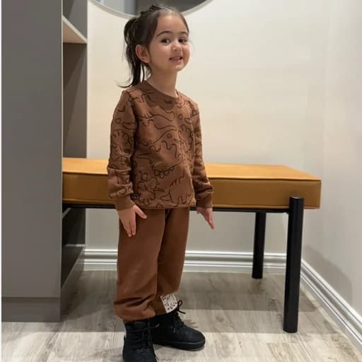 ست لباس کودک دایناسور برند ترک دخترانه و پسرانه
