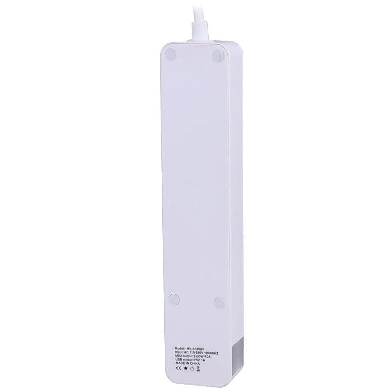 چند راهی 3 خانه ارت دار هویت HV-SP8803 با کابل 2 متری + شارژر USB — تصویر ۵