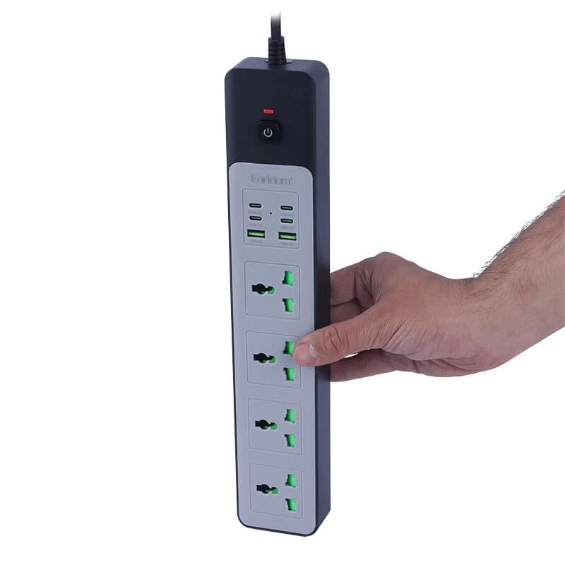 چند راهی 4 خانه ارلدام ES-SC27 با کابل 2 متری + شارژر USB و Type-C — تصویر ۷