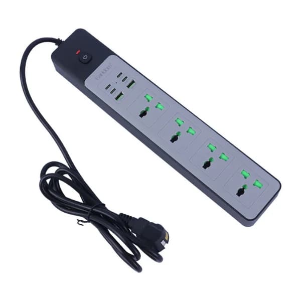 چند راهی 4 خانه ارلدام ES-SC27 با کابل 2 متری + شارژر USB و Type-C — تصویر ۱۱