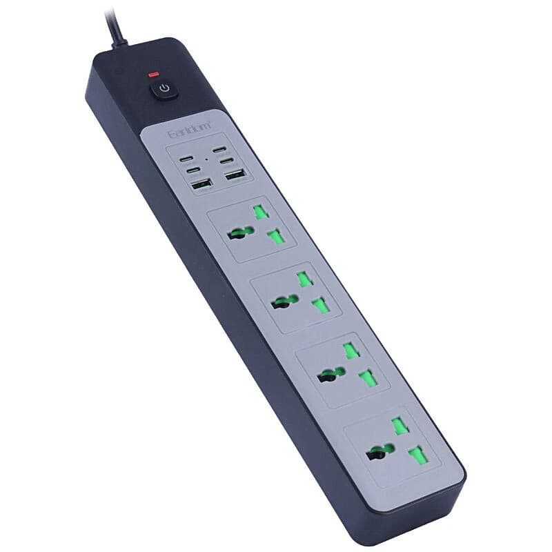 چند راهی 4 خانه ارلدام ES-SC27 با کابل 2 متری + شارژر USB و Type-C — تصویر ۵