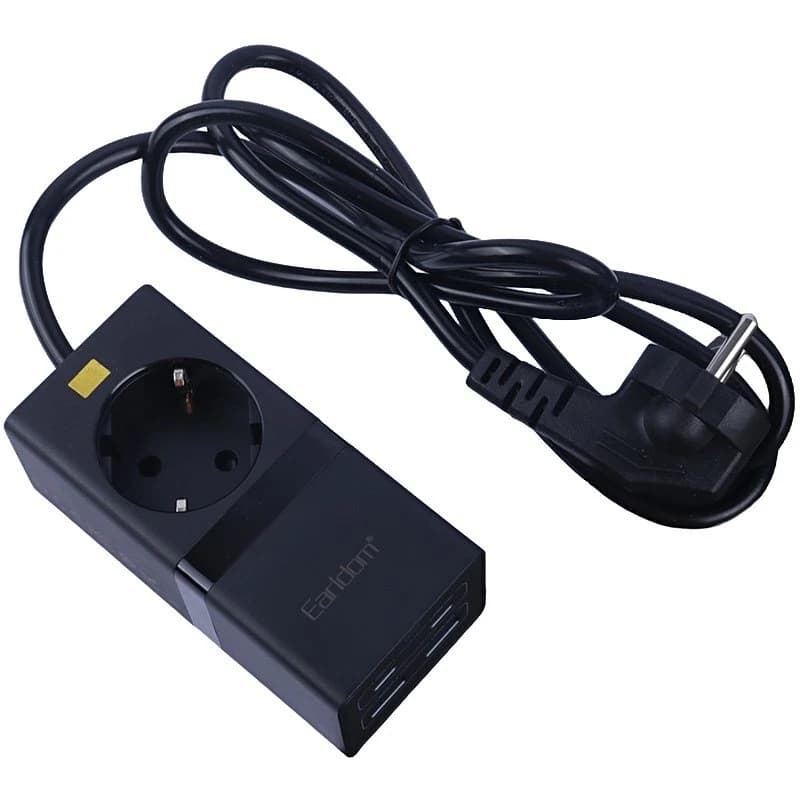 چند راهی 1 خانه ارت دار ارلدام ES-SC21 با کابل 1.5 متری + شارژر USB و Type-C — تصویر ۴