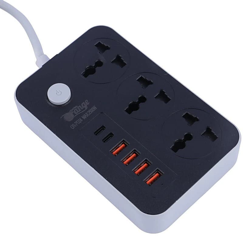 چند راهی 3 خانه اورنج OR-PD24 با کابل 2 متری + شارژر USB و Type-C — تصویر ۷