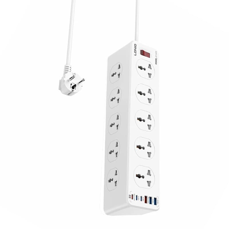 چند راهی 10 خانه الدینیو SC10610C با کابل 2 متری + شارژر USB و Type-C — تصویر ۳