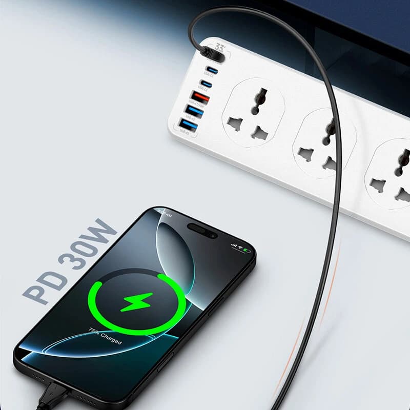 چند راهی 10 خانه الدینیو SC10610C با کابل 2 متری + شارژر USB و Type-C — تصویر ۵