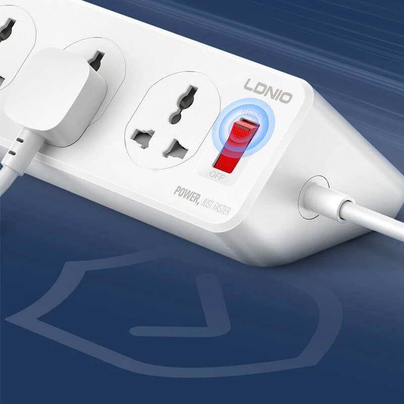 چند راهی 10 خانه الدینیو SC10610C با کابل 2 متری + شارژر USB و Type-C — تصویر ۴