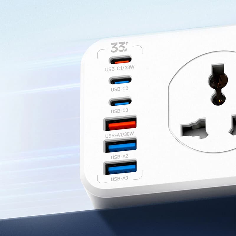 چند راهی 10 خانه الدینیو SC10610C با کابل 2 متری + شارژر USB و Type-C — تصویر ۷