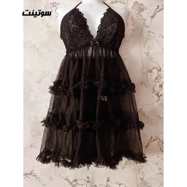 لباس خواب توری زنانه کد 2054 — تصویر ۵