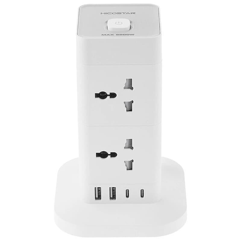 چند راهی 8 خانه هایکو استار HS-PS322 با کابل 2 متری + شارژر USB و Type-C — تصویر ۳