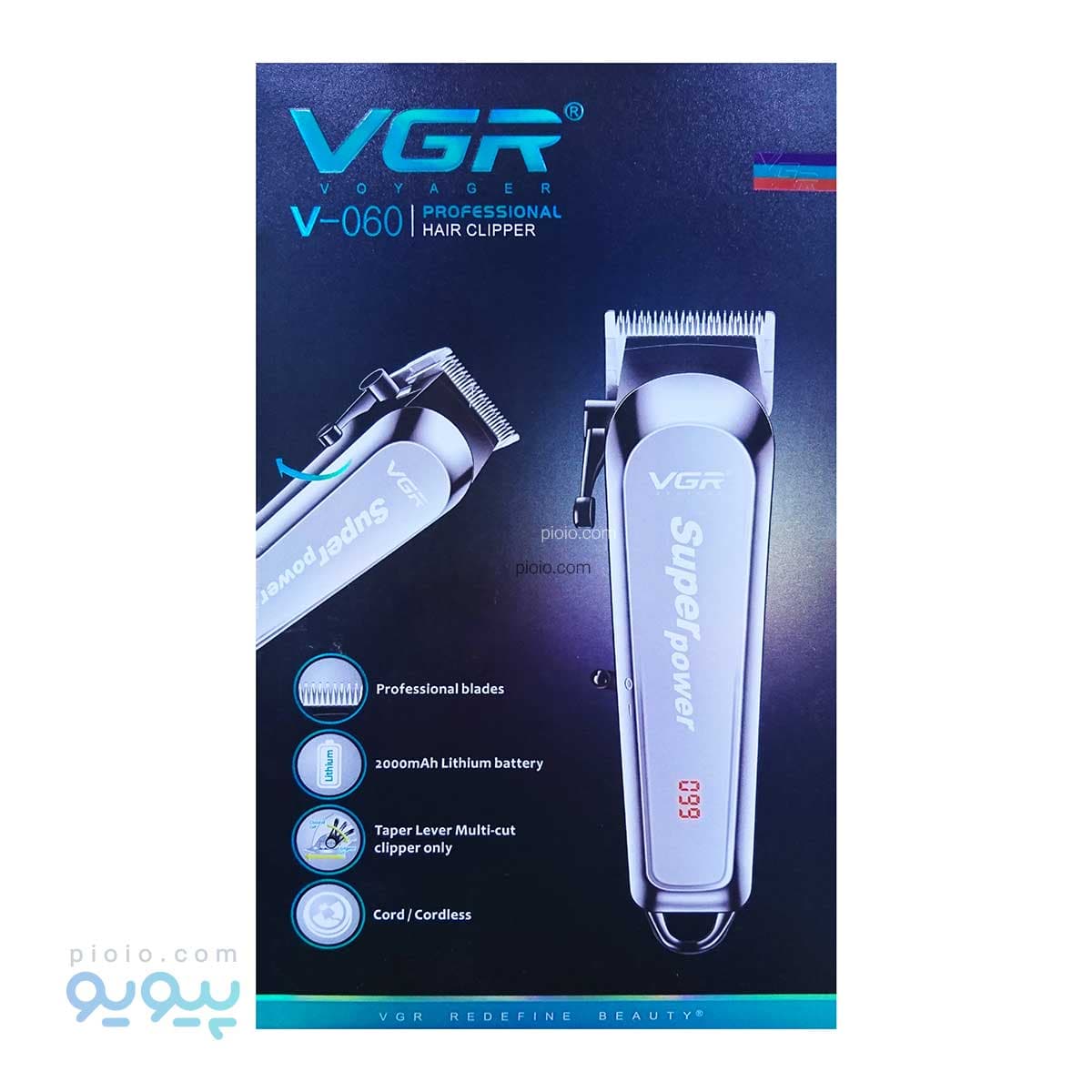 ماشین اصلاح موی صورت و سر وی جی ار مدل VGR v-060 — تصویر ۱۰