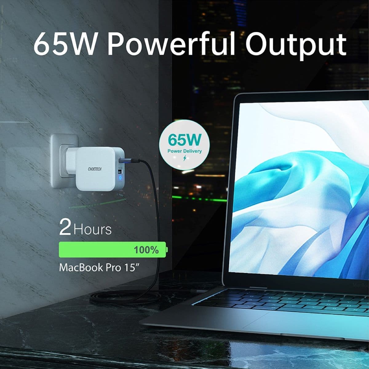 شارژر CHOETECH Wall Charger 65W Quick Charge PD8002 — تصویر ۵