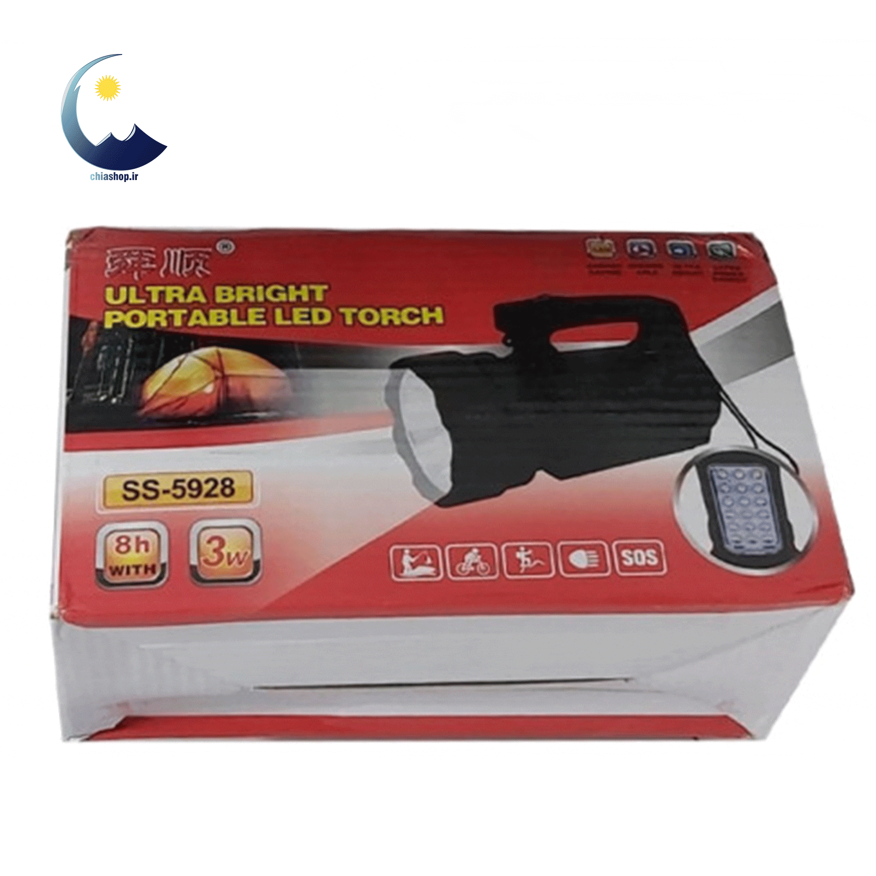 چراغ قوه (نورافکن) دستی 3وات مدل flashlight SS-5928 — تصویر ۴