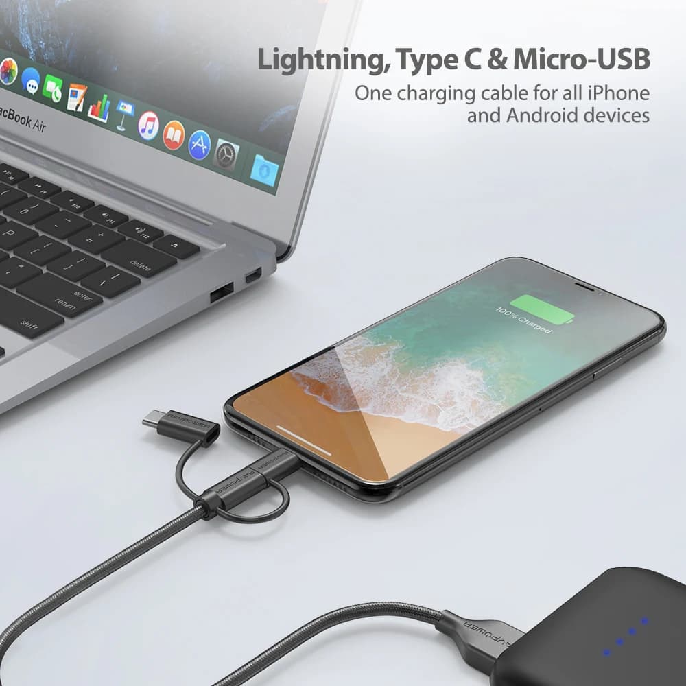 کابل روپاور USB به Lightning، micro USB و Type-C مدل RP-CB021 — تصویر ۶