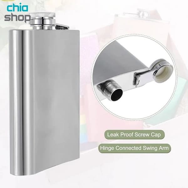 هیپ فلاسک استیل جیبی سایز 6 OZ — تصویر ۳