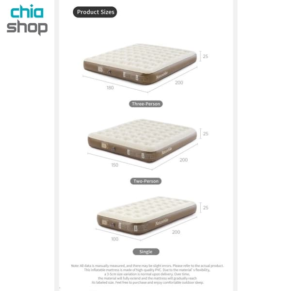 تشک بادی یک نفره نیچرهایک مدل CNK2550WS013 (دارای پمپ داخلی) — تصویر ۷