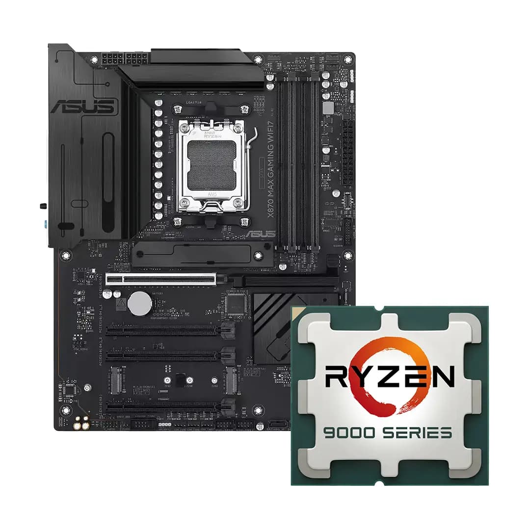 باندل مادربرد ASUS X870 Max Gaming Wifi 7 همراه با پردازنده AMD Ryzen 5 9600X Tray