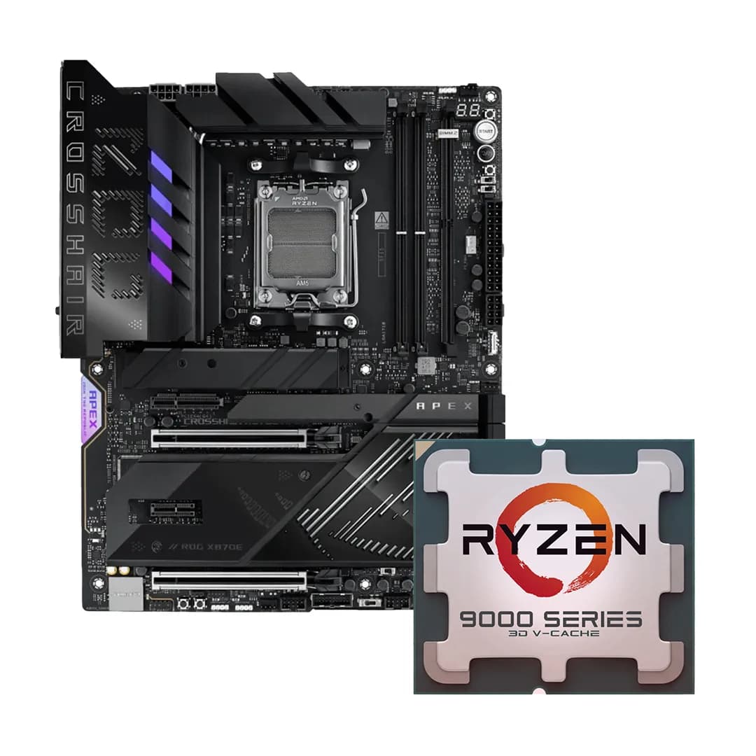 باندل مادربرد ASUS ROG Crosshair X870E Apex همراه با پردازنده AMD Ryzen 9 9950X3D Tray