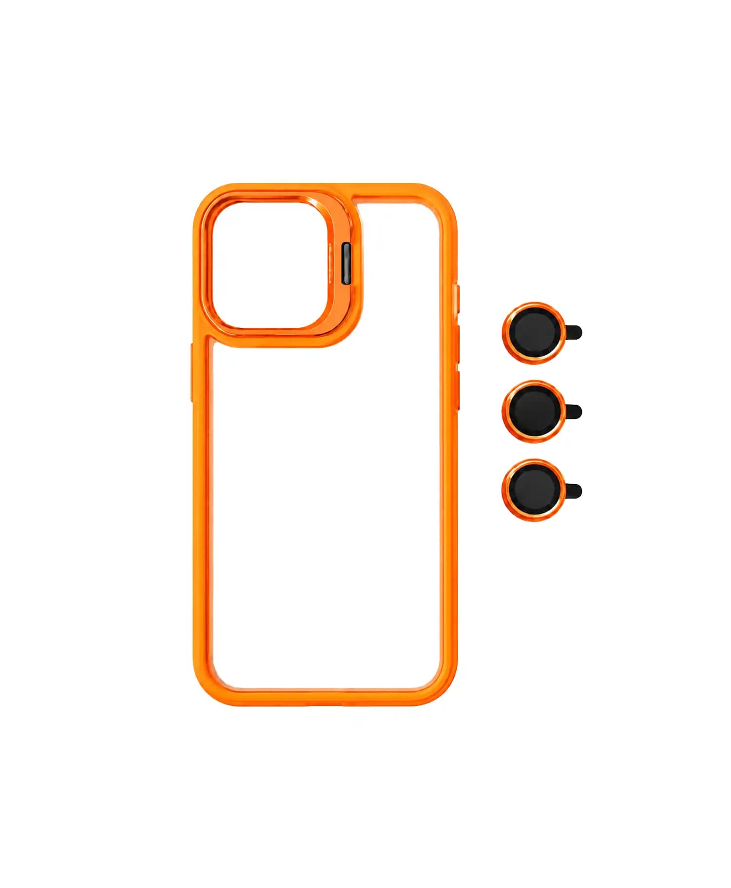 قاب استند دار به همراه محافظ لنز فلزی گوشی موبایل Iphone 15 Pro Max