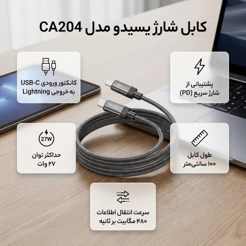 کابل یسیدو YESIDO CA204 PD — تصویر ۳