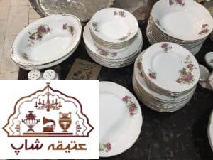 سرویس غذاخوری 12 نفره گلسرخی ژاپنی قدیمی فوق العاده زیبا و کم یاب، کاملا سالم و نو کلیه مجموعه ساخت ژاپن و درجه یک — تصویر ۶