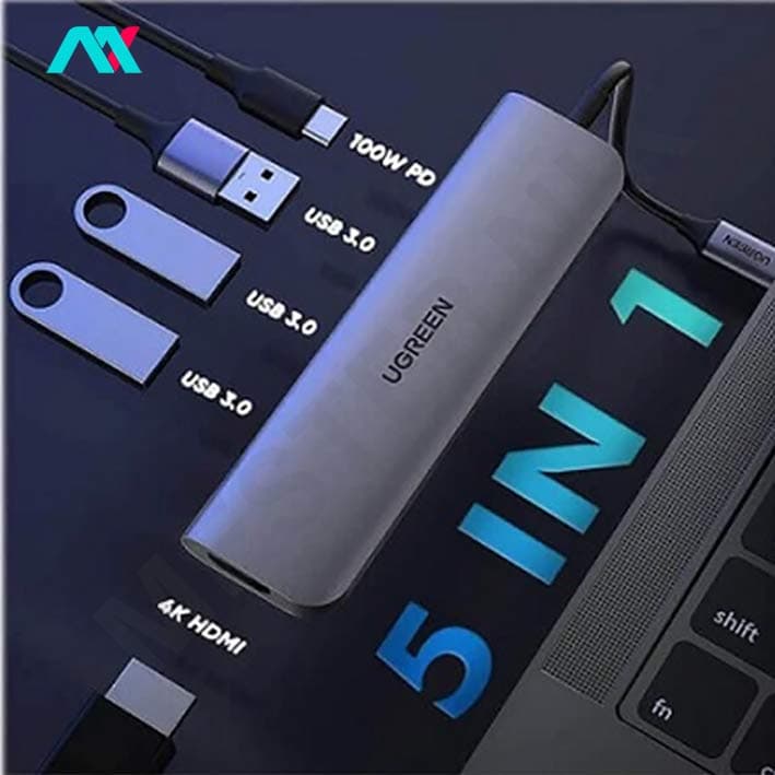 هاب 5 پورت Type-C یوگرین مدل CM136 – 50209 — تصویر ۲