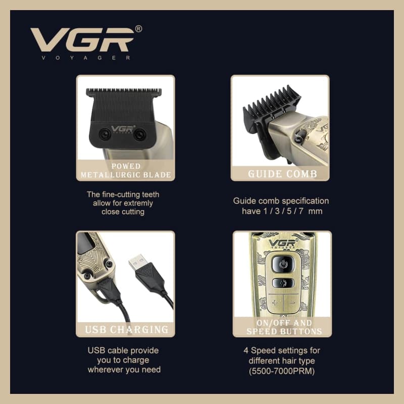 ماشین اصلاح سر و صورت وی جی آر مدل V-901 — تصویر ۵