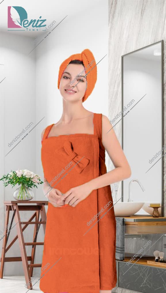 حوله سونایی طرح ساده رنگ آجری