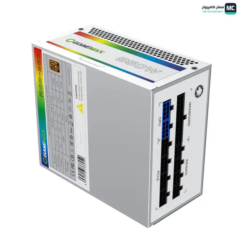 پاور 850 وات گیم‌مکس RGB-850 White Gold Full Modular — تصویر ۸