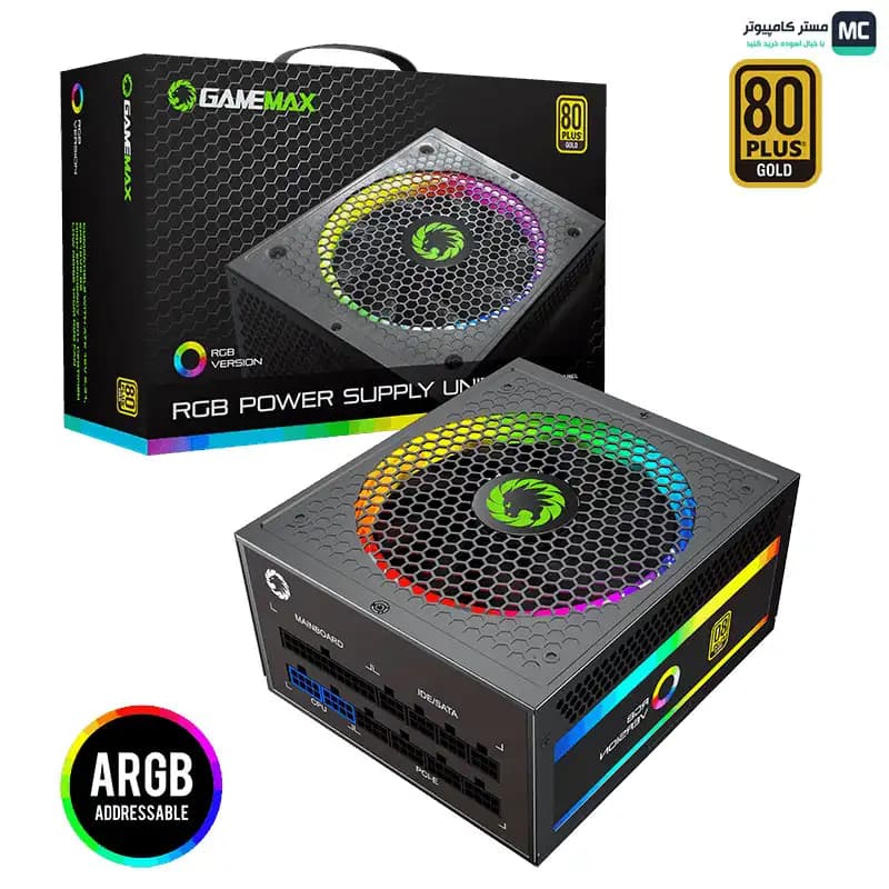 پاور 1050 وات گیم‌مکس RGB-1050 STD Gold Full Modular — تصویر ۸