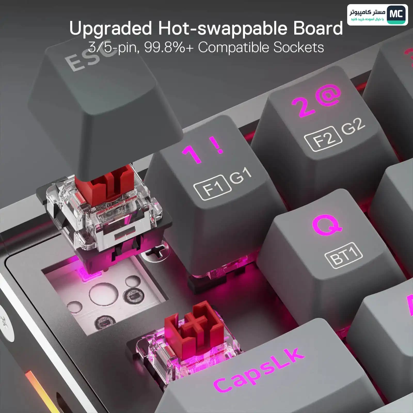 کیبورد بی سیم مکانیکال گیمینگ ردراگون SHACO K641 GW PRO — تصویر ۷
