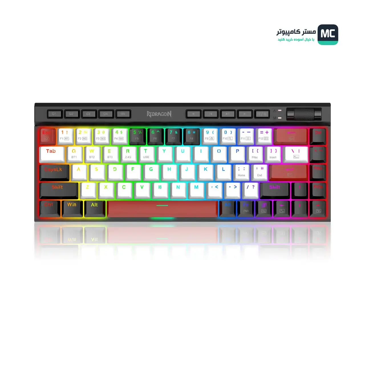 کیبورد بی سیم گیمینگ ردراگون Magic Wand Mini K635 WBR RGB PRO