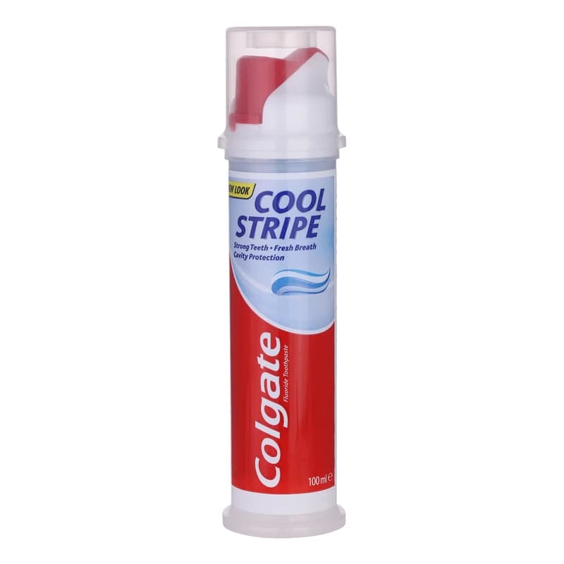 خمیر دندان پمپی کولگیت مدل Cool Stripe | ضد پوسیدگی و خوشبو کننده | اصل | 100ml — تصویر ۵