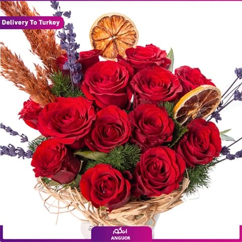 دسته گل پاپاتیا برای کریسمس (ارسال گل به ترکیه) — تصویر ۲