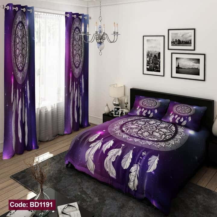 روتختی بنفش با طرح پر کد BD1191