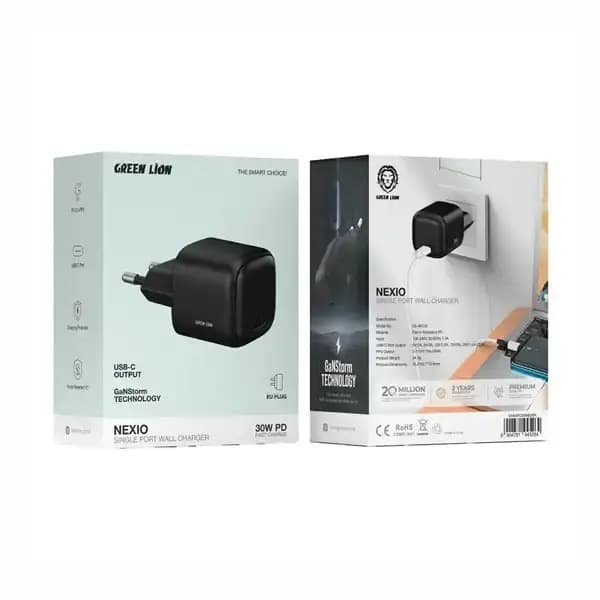 آداپتور شارژ 20 وات با کابل گرین لاین GNNXPD20WEUBK — تصویر ۴