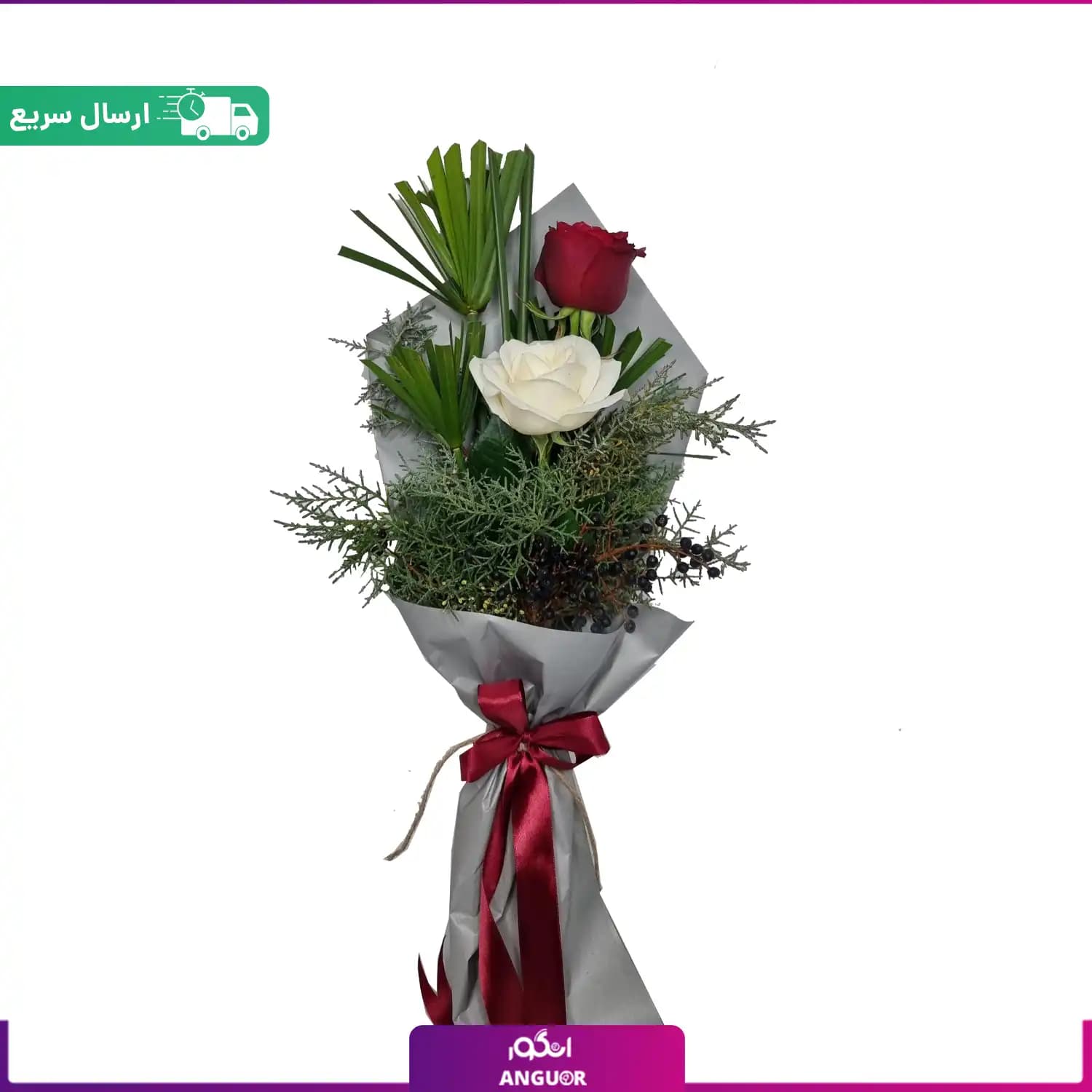 دسته گل 2 شاخه رز